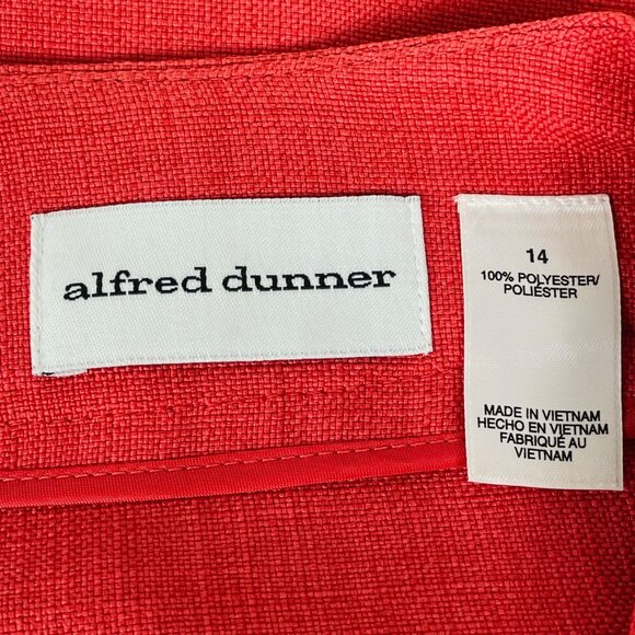 Alfred Dunner 3/4 Sleeve Blazer Sz 14 Tomato Red Decorative Stitch Office - Picture 6 of 6